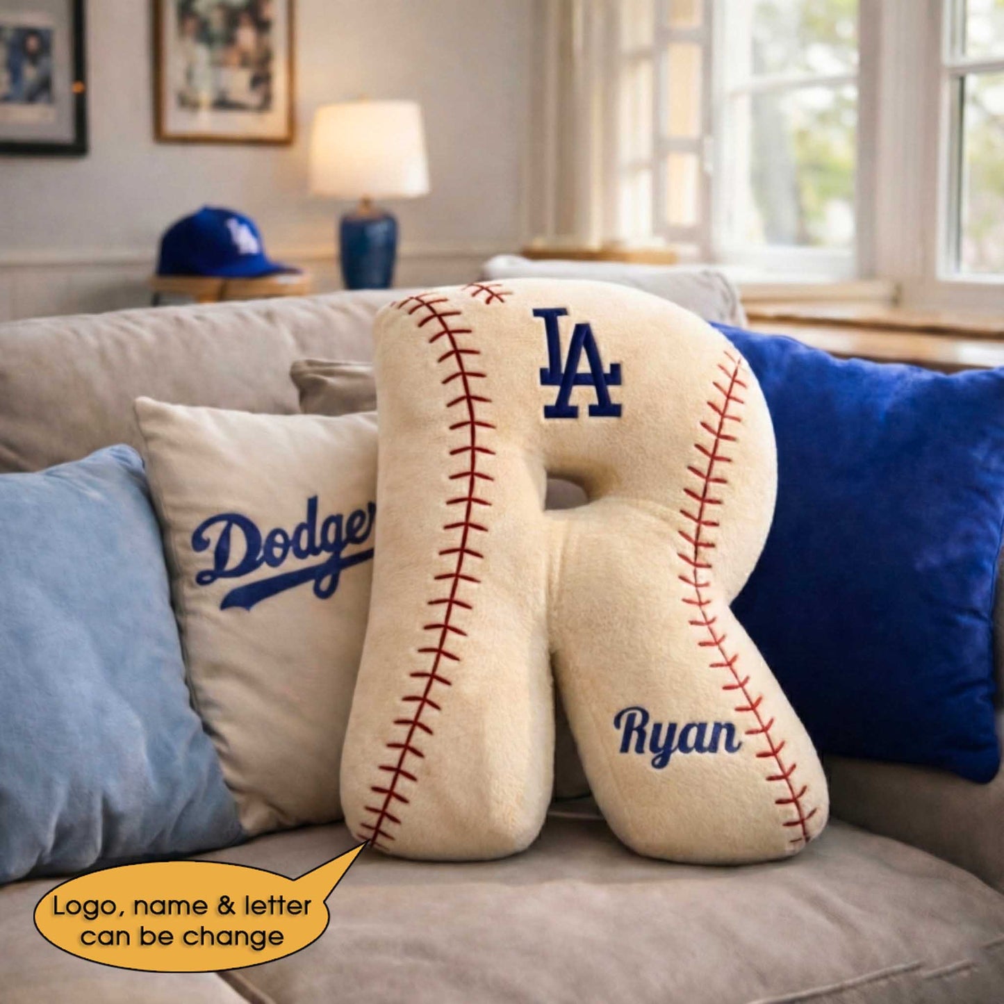 Baseball Pillow Custom Name and Logo All Teams  Irregular-Shaped Pillow Custom