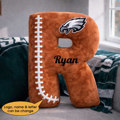 Football Pillow Custom Name and Logo All Teams 2 Irregular-Shaped Pillow Custom
