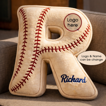 Baseball Pillow Custom Name & Logo Gift For Kids, Friends, Family Irregular-Shaped Pillow Custom-Shaped Pillow-5TO9VIBE