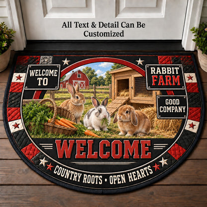 Rabbit Farm Personalized Half Round Mat | 5To9Vibe