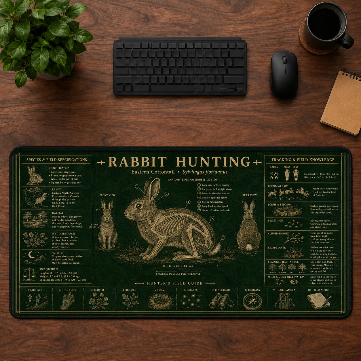 Rabbit Hunting Desk Mat Mouse Pad | 5To9Vibe