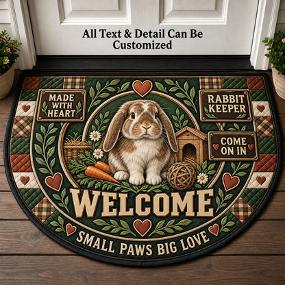 Rabbit Keeper Personalized Half Round Mat | 5To9Vibe