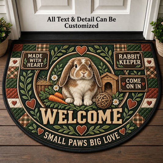 Rabbit Keeper Personalized Half Round Mat | 5To9Vibe
