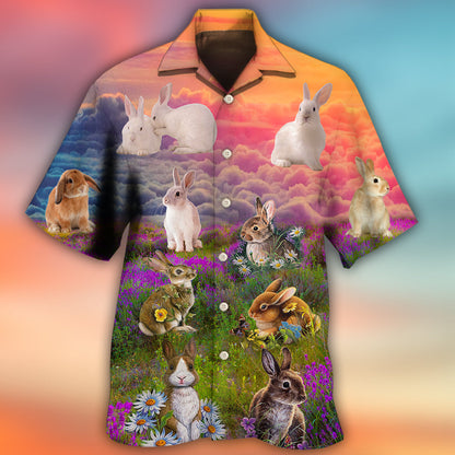 Rabbit Beautiful Floral Grass - Hawaiian Shirt 