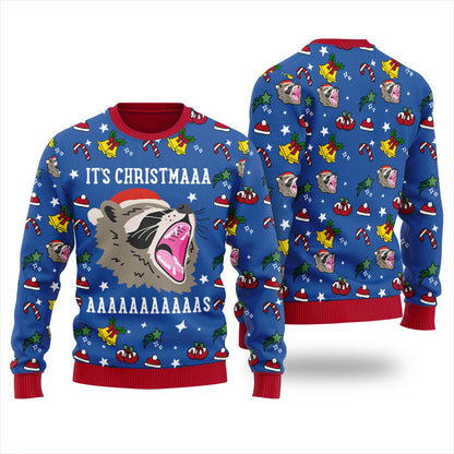 Raccoon Funny Christmas Sweaters For Adults