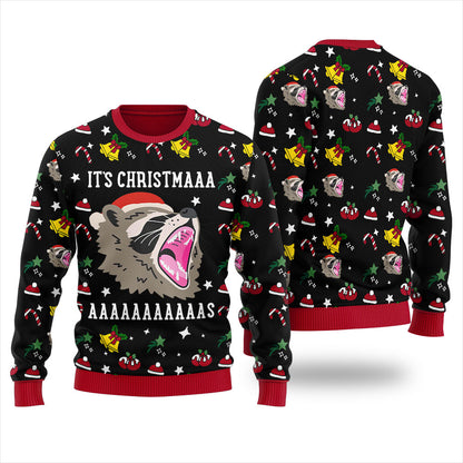 Raccoon Funny Christmas Sweaters For Adults