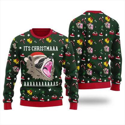 Raccoon Funny Christmas Sweaters For Adults