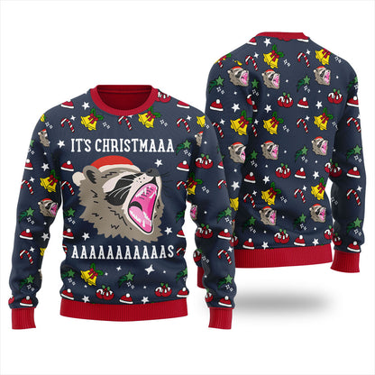 Raccoon Funny Christmas Sweaters For Adults