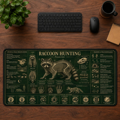 Raccoon Hunting Desk Mat Mouse Pad | 5To9Vibe
