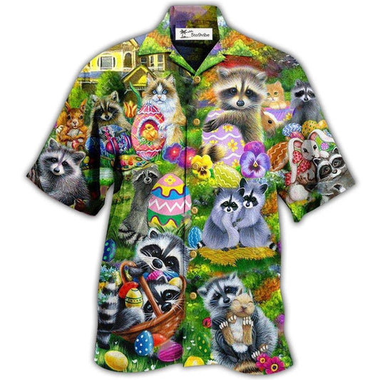 Hawaiian Shirt / Adults / S Raccoon Animals I Am Just Here For The Eggs Harmony - Hawaiian Shirt 