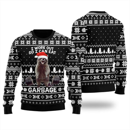 Racoon Lifting Men's Funny Christmas Sweater