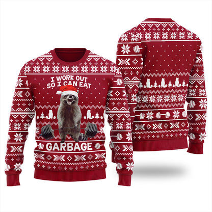 Racoon Lifting Men's Funny Christmas Sweater