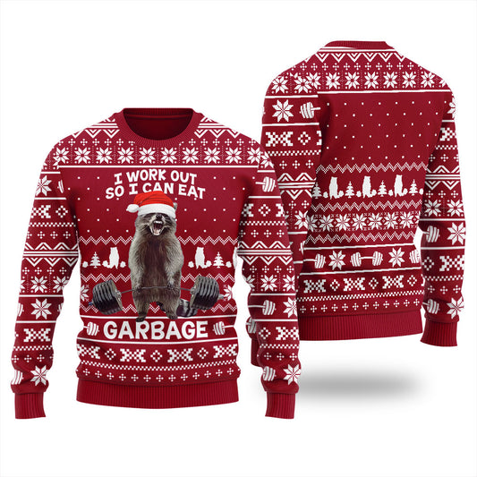 Racoon Lifting Men's Funny Christmas Sweater