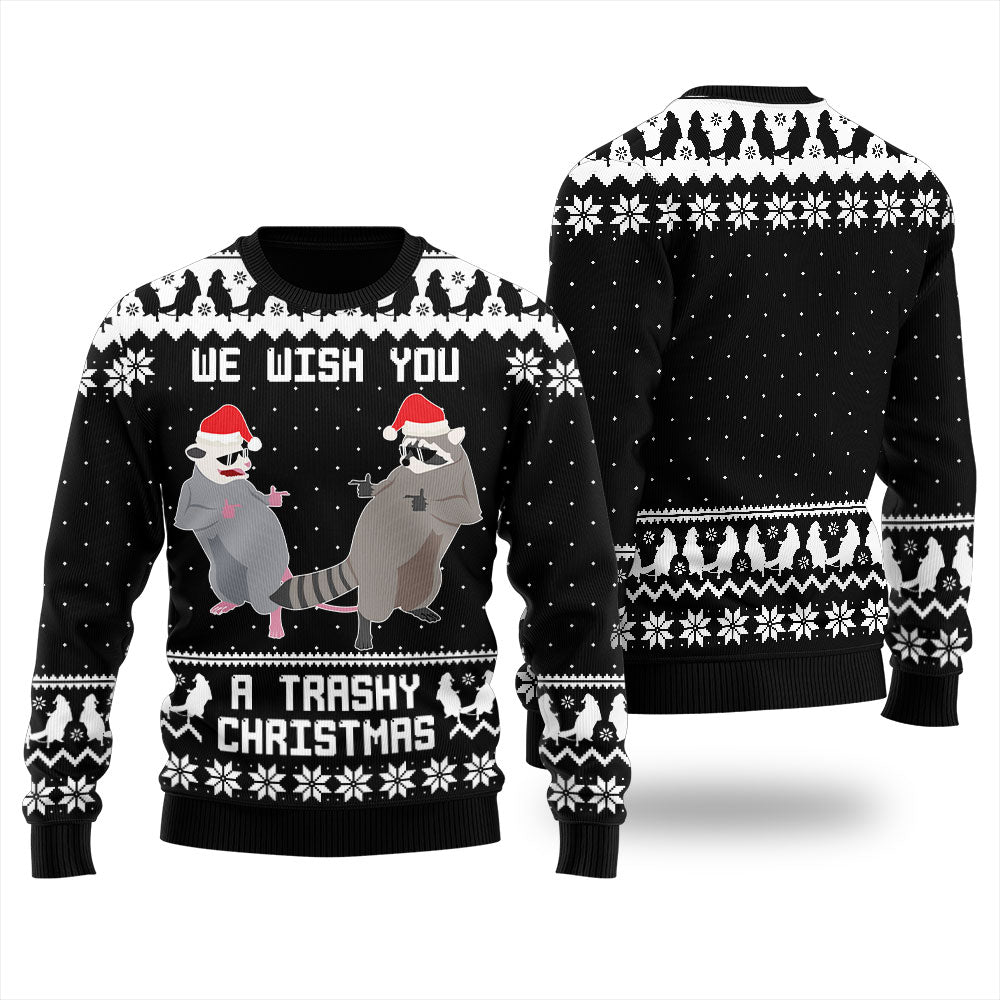 Ugly Racoon Opossum Christmas Sweater