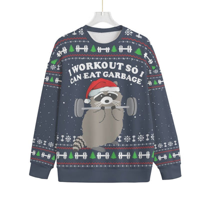 Racoon The Swoleman Plus Size Ugly Christmas Sweater Unisex