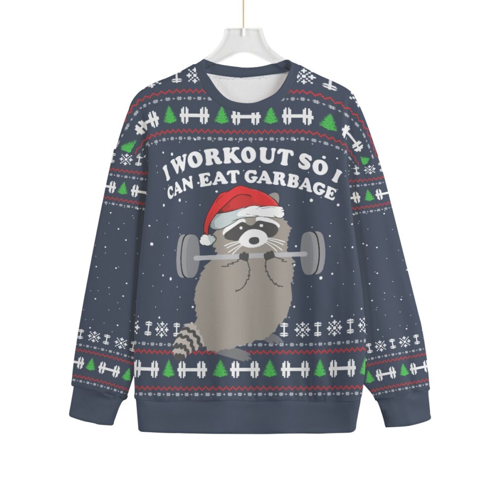 Racoon Work Out Men Big And Tall Christmas Sweater