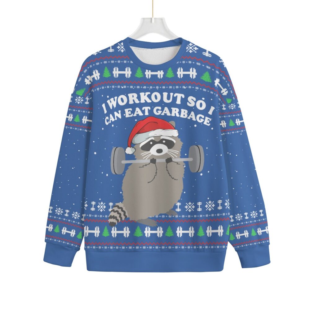 Racoon Work Out Men Big And Tall Christmas Sweater