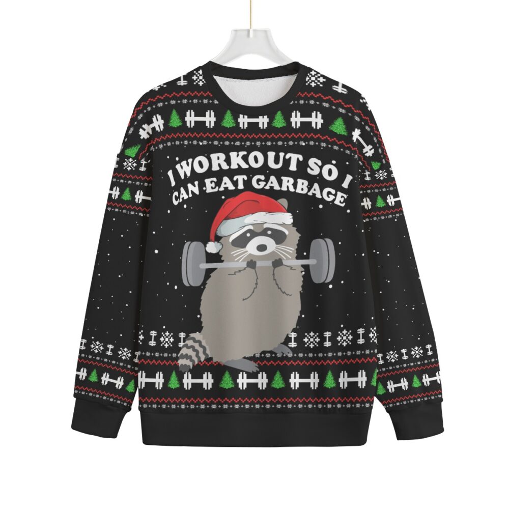 Racoon Work Out Men Big And Tall Christmas Sweater