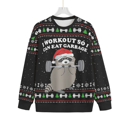 Racoon The Swoleman Plus Size Ugly Christmas Sweater Unisex