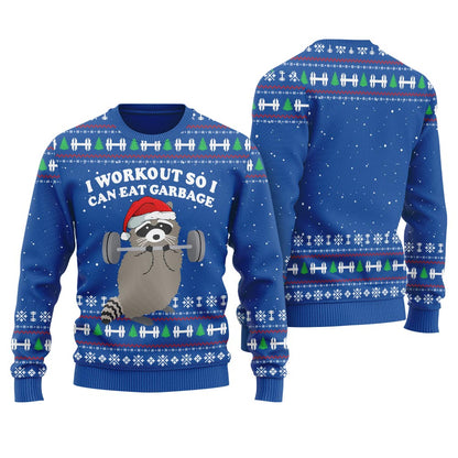 Racoon The Swoleman Ugly Christmas Sweater