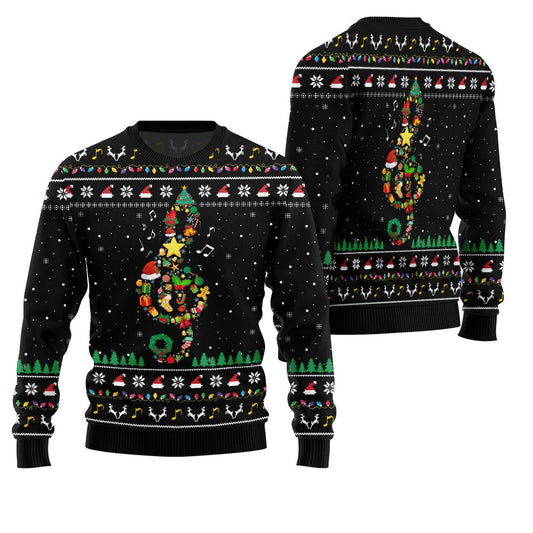 Radiant Music Note Ugly Xmas Sweater