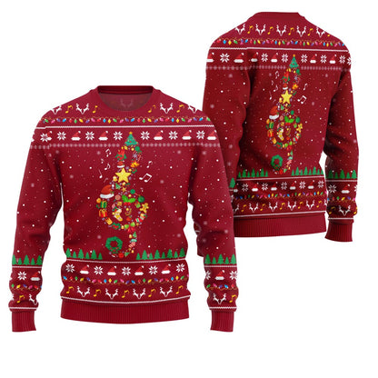 Radiant Music Note Ugly Xmas Sweater