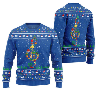 Radiant Music Note Ugly Xmas Sweater