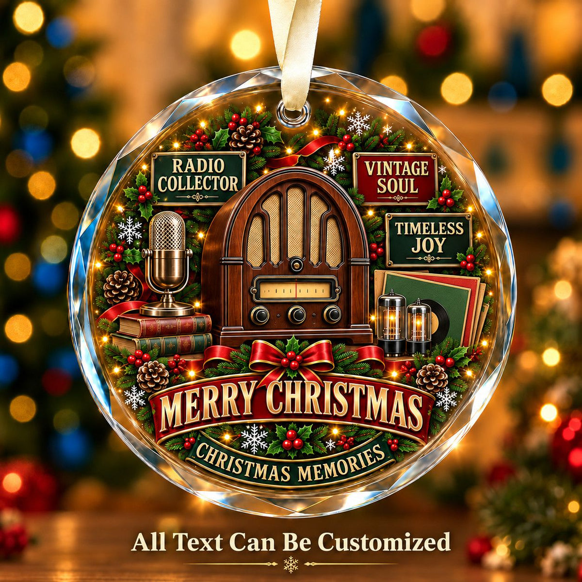 Radio Collector Personalized Glass Ornament | 5To9Vibe