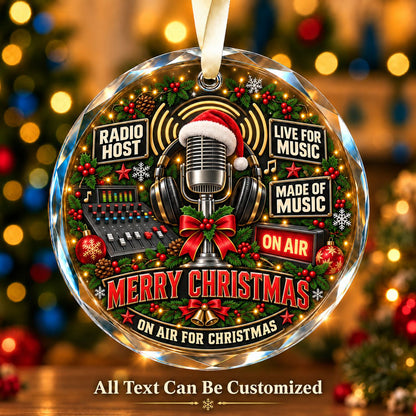 Radio Host Personalized Glass Ornament | 5To9Vibe