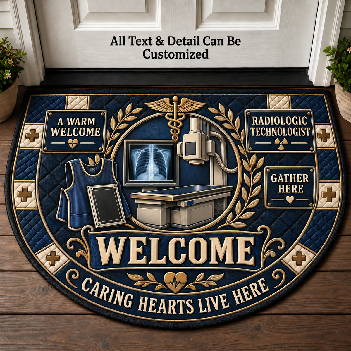 Radiologic Technologist Personalized Half Round Mat | 5To9Vibe