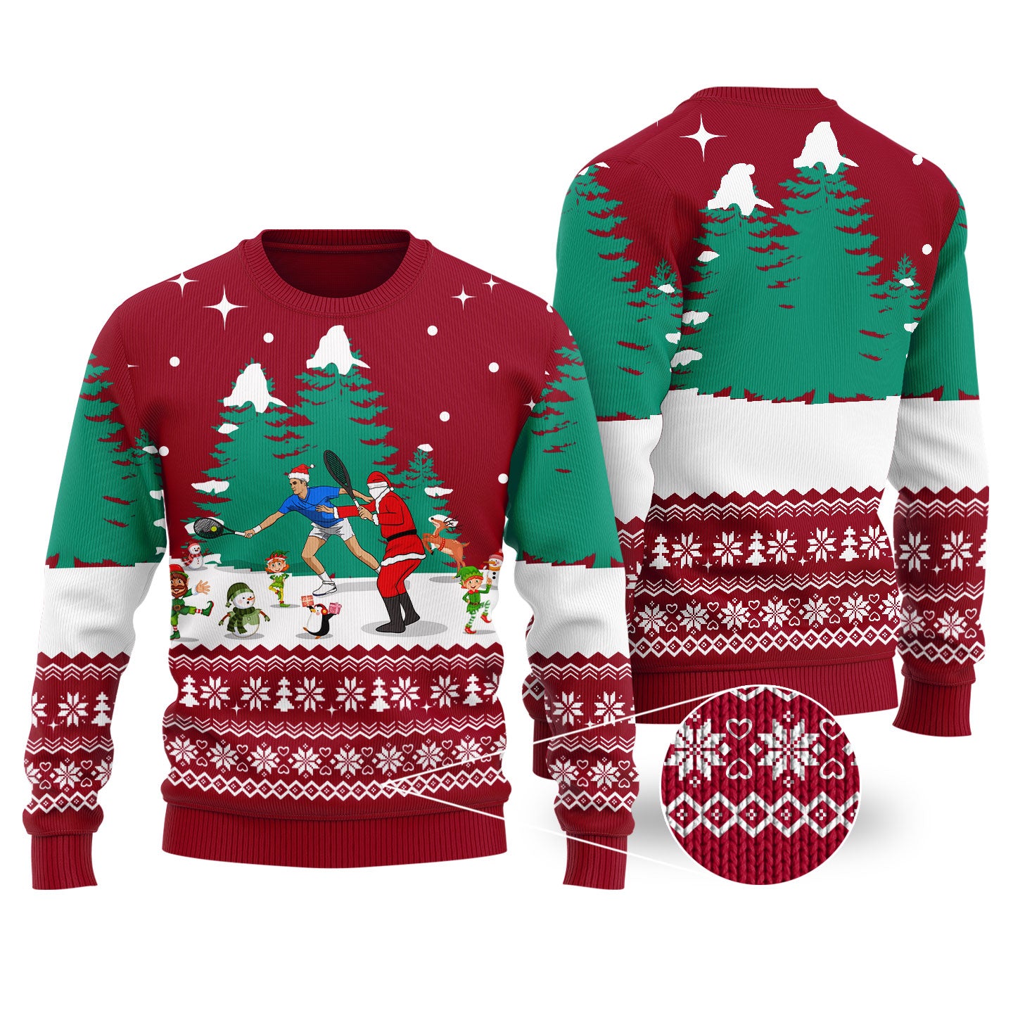 Rafael Nadal Ugly Christmas Sweater Cardinal Red