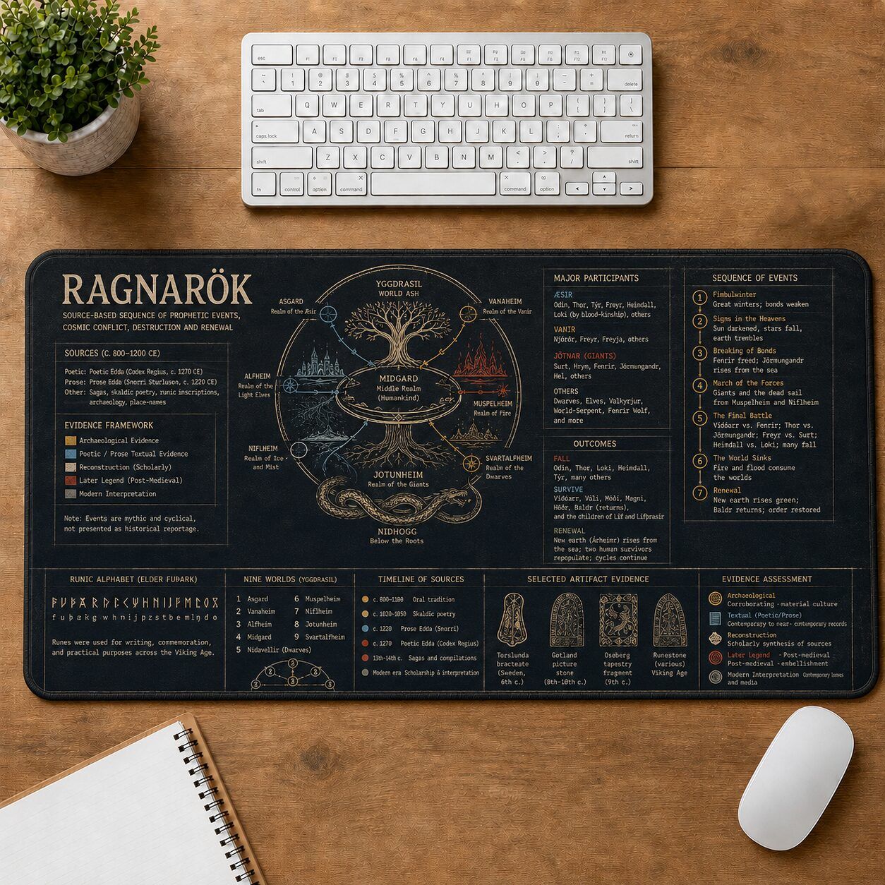 Ragnarok Viking History and Culture Guide Desk Mat | 5To9Vibe