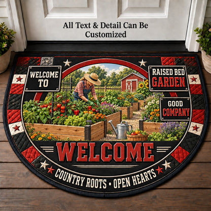 Raised Bed Garden Personalized Half Round Mat | 5To9Vibe