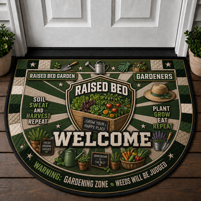Farm Fresh Locally Grown Welcome Mat - Support Local Farmers Red Truck Doormat - 5to9vibe