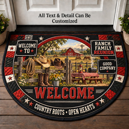 Ranch Family Reunion Personalized Half Round Mat | 5To9Vibe