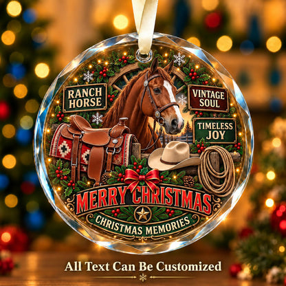 Ranch Horse Personalized Glass Ornament | 5To9Vibe