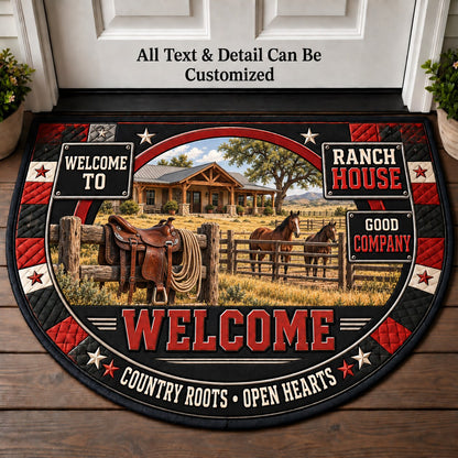 Ranch House Personalized Half Round Mat | 5To9Vibe