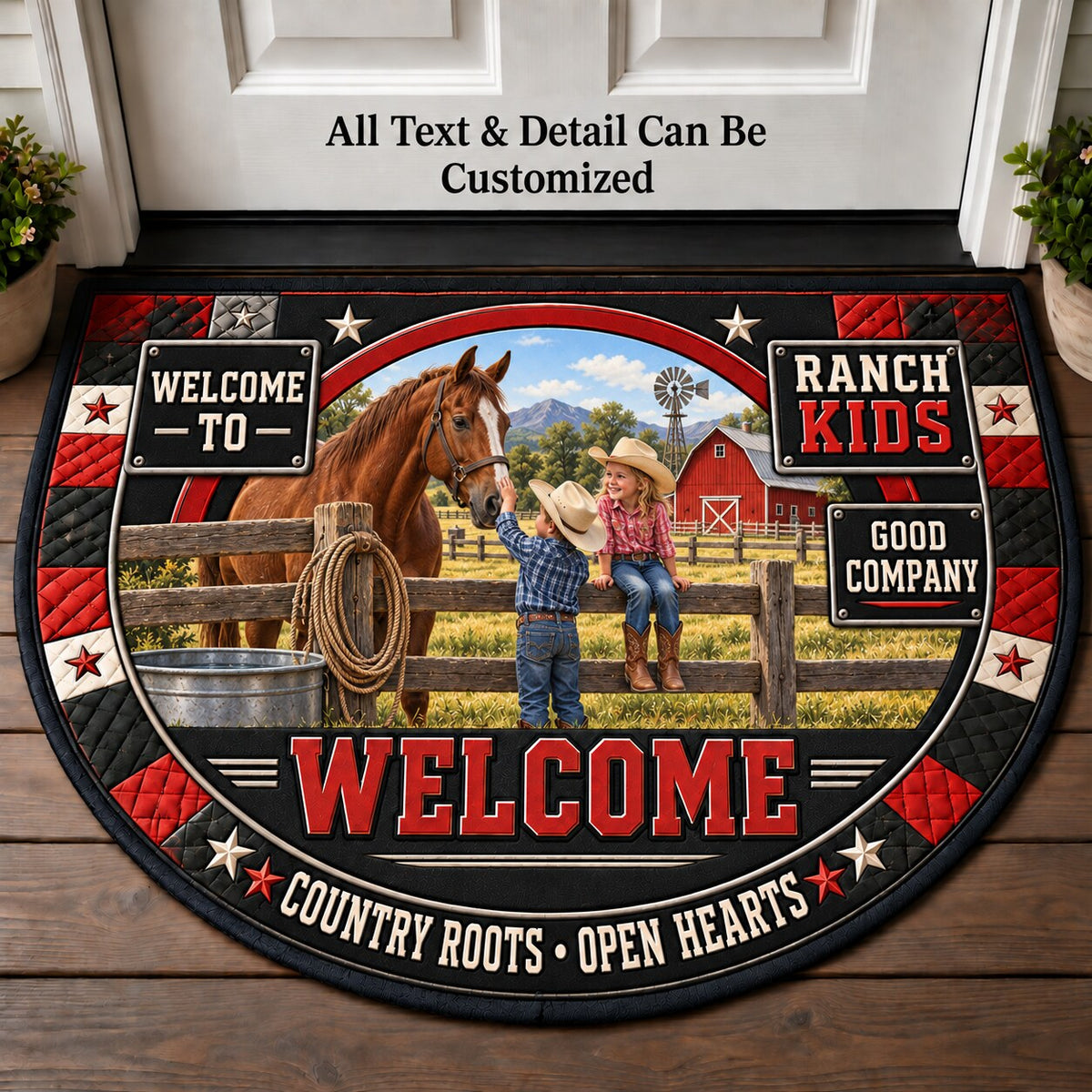 Ranch Kids Personalized Half Round Mat | 5To9Vibe