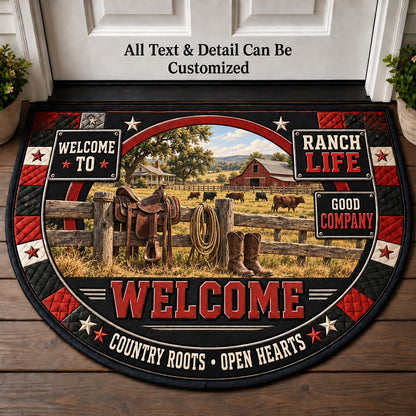 Ranch Life Personalized Half Round Mat | 5To9Vibe