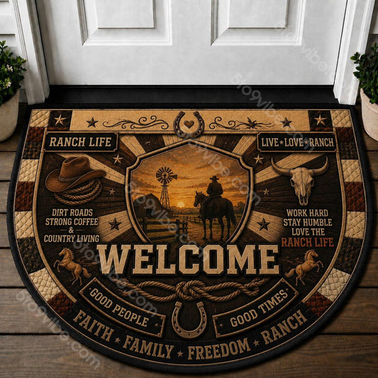 Ranch Life Welcome Mat – "Live Love Ranch" Western Country Living Outdoor Doormat - 5to9vibe