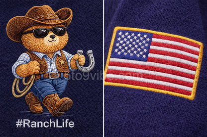Firefighter Life Embroidered Quarter Zip Sweatshirt, Funny Firefighter Life Bear Pullover, Men's Casual Zip Up Jacket, Gift for Firefighter Life Lover Dad