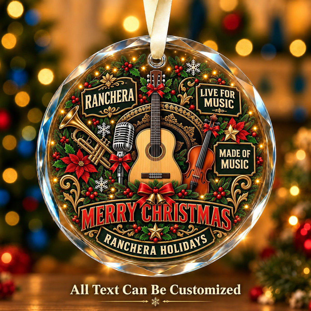 Ranchera Personalized Glass Ornament | 5To9Vibe