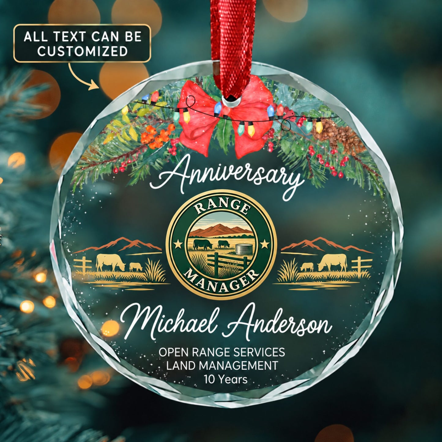 Range Managers Personalized Glass Ornament | 5To9Vibe