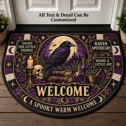 Raven Apothecary Personalized Half Round Mat | 5To9Vibe