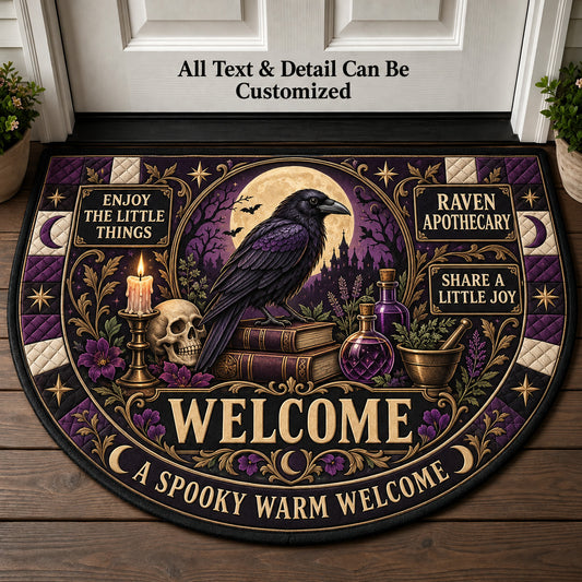 Raven Apothecary Personalized Half Round Mat | 5To9Vibe