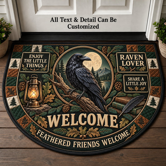 Raven Lover Personalized Half Round Mat | 5To9Vibe