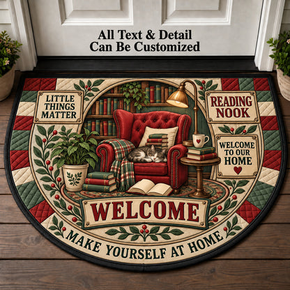 Reading Nook Personalized Half Round Mat | 5To9Vibe
