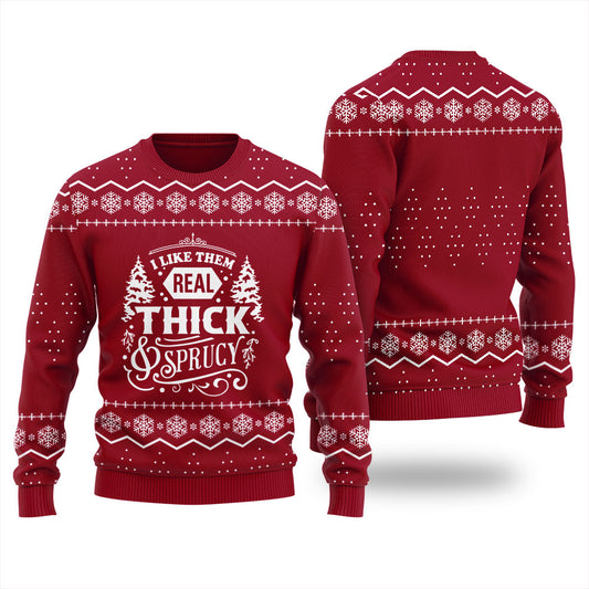 Real Thick And Sprucy Ugly Christmas Sweater For Women