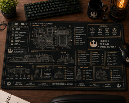 All Star Galaxy BluePrint Desk Mat Mouse Pad Plus Size Trending - 5to9vibe