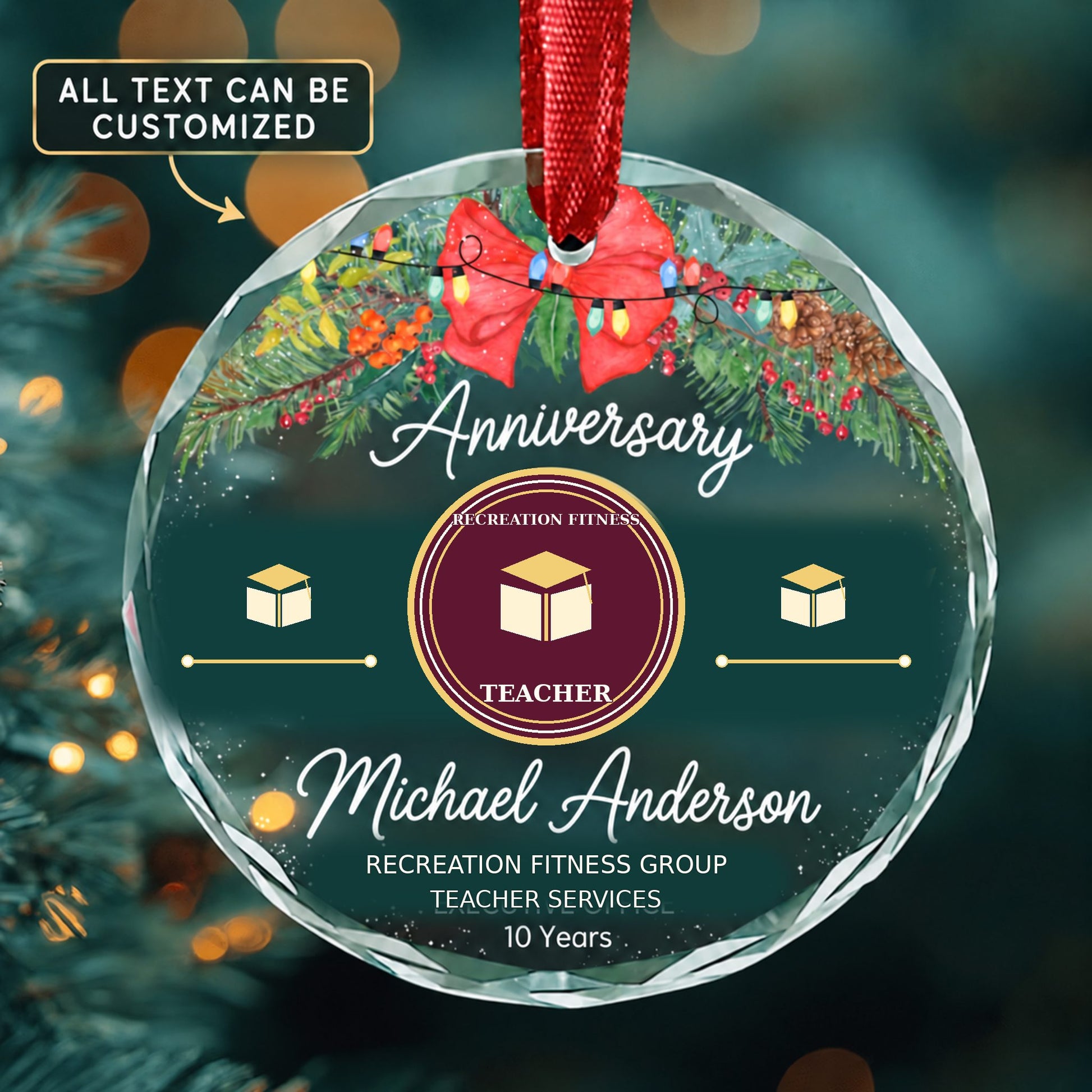 Recreation and Fitness Studies Teachers Postsecondary Personalized Glass Ornament | 5To9Vibe